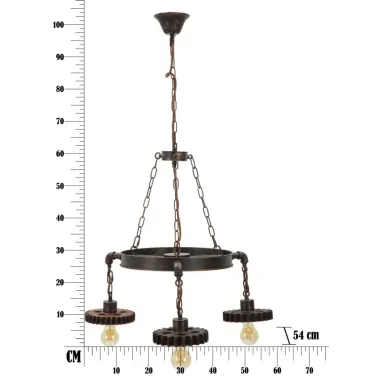 LAMPA ZĘBATKOWA 3 ŚWIATŁA Ø 54X104 cm